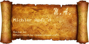 Michler Agád névjegykártya